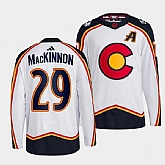 Men's Colorado Avalanche #29 Nathan MacKinnon White 2022-23 Reverse Retro Stitched Jersey,baseball caps,new era cap wholesale,wholesale hats